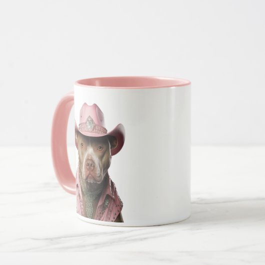 Rhinestone Cowboy Pitbull Mok (Voorkant links)