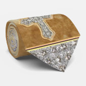 Rhinestone Cross Stropdas (Opgerold)