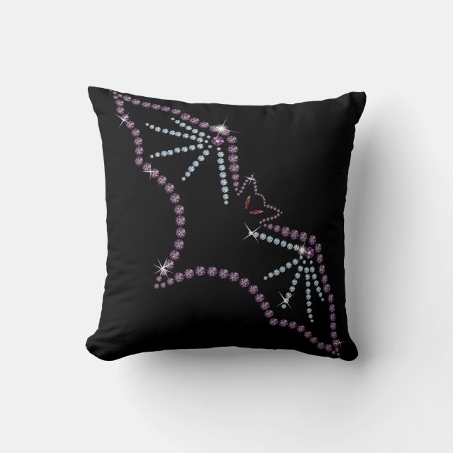 Rhinestone Crystal Jewel Bat Pillow Design Kussen (Voorkant)