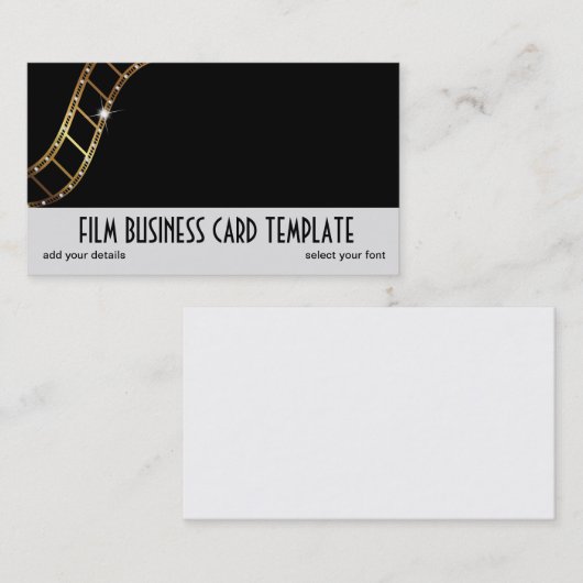 Rhinestone Design Metallic Gold Film Strip Visitekaartje (Voorkant / Achterkant)