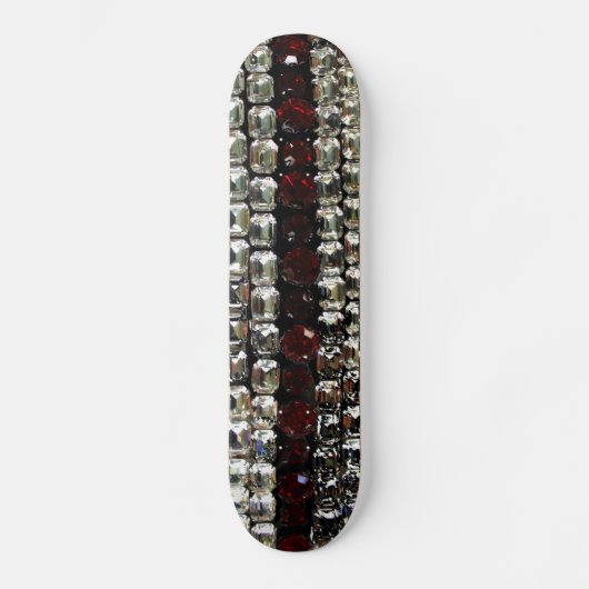 Rhinestone, diamanten, juwelen, edelsteen, robijen persoonlijk skateboard (Voorkant)