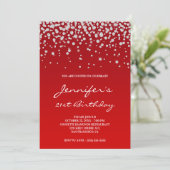 Rhinestone Diamanten Rood Verlopend 21e Verjaardag Kaart (Staand voorkant)