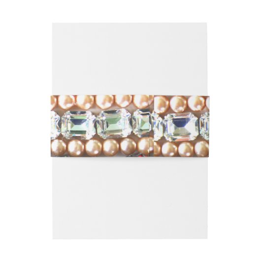 Rhinestone diamanten sieraden parels edelstenen uitnodigingen wikkel (Achterkant Voorbeeld)