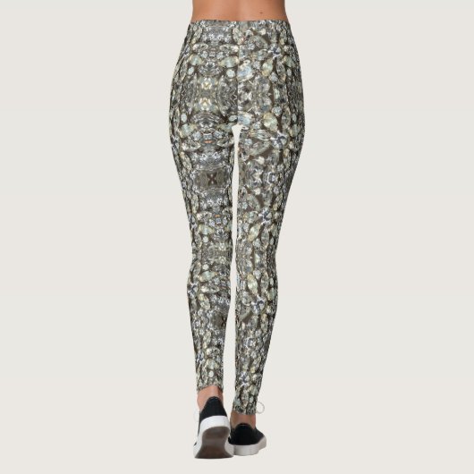 Rhinestone Diamond Bling Mirror Patroon Leggings (Achterkant)