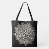  Rhinestone Diamond Bling Pattern Black Tote Bag (Achterkant)
