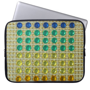 Rhinestone edelstenen juwelen flitsende stijl goud laptop sleeve