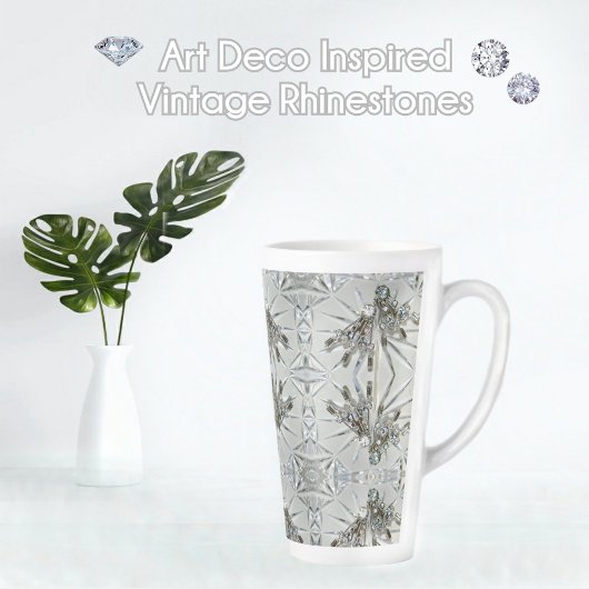  Rhinestone Elegant Art Deco Latte Mok