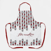 Rhinestone en Rozen Glitter Druppels Schort (Voorkant)