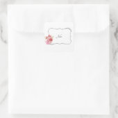  Rhinestone & Floral Lijst op maat Vierkante Sticker (Tas)