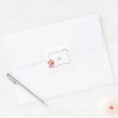  Rhinestone & Floral Lijst op maat Vierkante Sticker (Envelop)