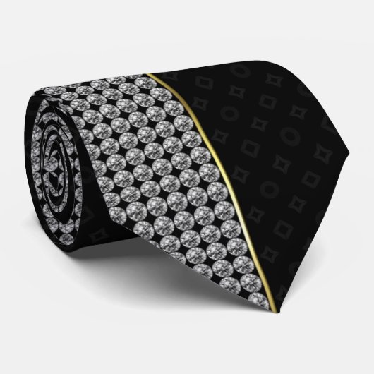 Rhinestone Glamor Set stropdas (Opgerold)