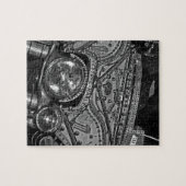 Rhinestone Harley in bw Legpuzzel (Horizontaal)