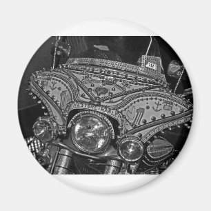 Rhinestone Harley in bw Magneet