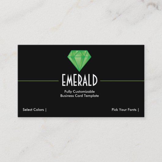 Rhinestone Jewel - Rhinestone Emerald Logo Busines Visitekaartje (Voorkant)