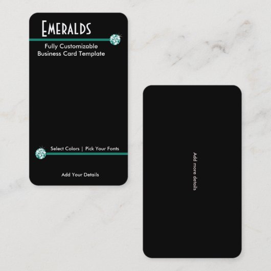 Rhinestone Jewelry - Rhinestone Emerald Logo Visitekaartje (Voorkant / Achterkant)