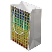 Rhinestone kleuren op faux edelstenen in sprankele medium cadeauzakje (Achterkant Gekanteld)