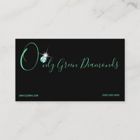Rhinestone Logo Visitekaartjes Green (Voorkant)
