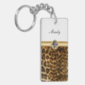 Rhinestone Monogram Sleutelhangers Leopard Spots (Voorkant Links)