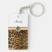 Rhinestone Monogram Sleutelhangers Leopard Spots (achterkant)