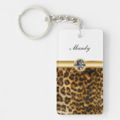 Rhinestone Monogram Sleutelhangers Leopard Spots (Voorkant)