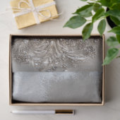 Rhinestone Patina, decoratieve zilveren achtergron Tissuepapier (Geschenk)