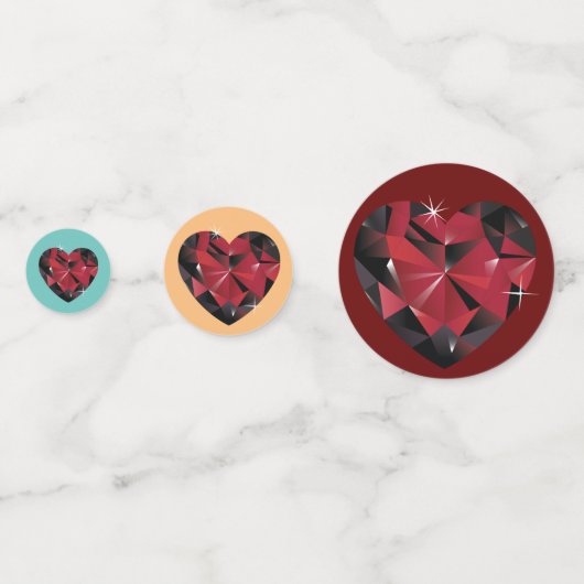 Rhinestone Red Ruby Hearts Confetti (Voorkanten)
