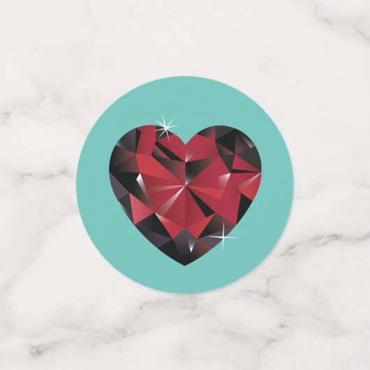 Rhinestone Red Ruby Hearts Confetti (Kleine voorkant)