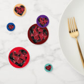 Rhinestone Red Ruby Hearts Confetti (Groep)