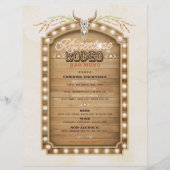 Rhinestone Rodeo Bar Menuboard Cowgirl Westers (Voorkant)