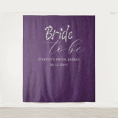 Rhinestone Script Paarse Vrijgezellenfeest achterg Wandkleed (Voorkant)