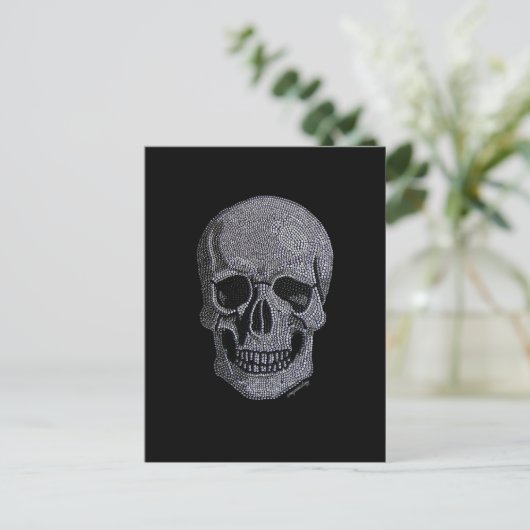 Rhinestone Skull Briefkaart (Staand voorkant)