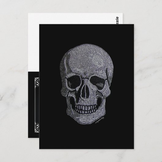 Rhinestone Skull Briefkaart (Voorkant / Achterkant)