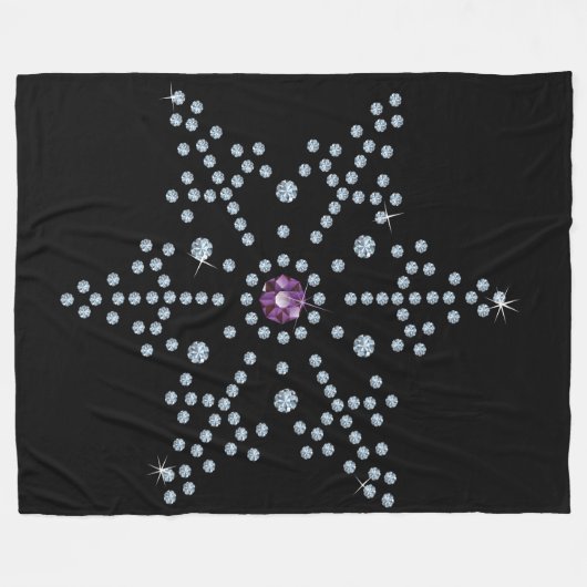 Rhinestone Snowflake Diamonds Fleece Deken (Voorkant (Horizontaal))
