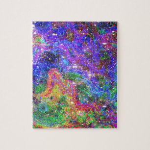 Rhinestone Space Cowboy Cosmic Art Print Legpuzzel