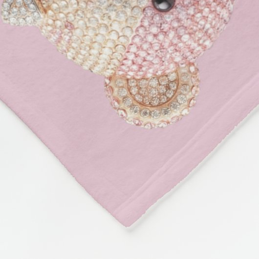 Rhinestone Valentine Bear Fleece Deken (Hoek)