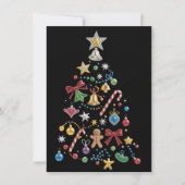 Rhinestone Whimiscal Bling Christmas Tree Holiday Feestdagenkaart (Voorkant)