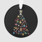 Rhinestone Whimiscal Bling Christmas Tree Holiday Ornament (voorkant)