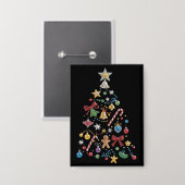 Rhinestone Whimsical Bling Kerstboom Vakantie Button (Voorkant / Achterkant)