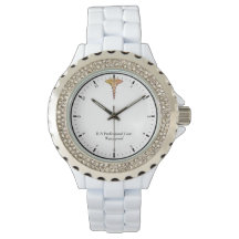 Rhinestone White Enamel Watch, vrouwen