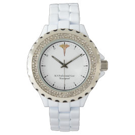 Rhinestone White Enamel Watch, vrouwen Horloge