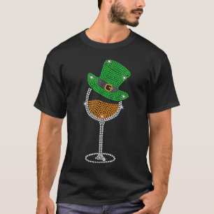 Rhinestone wijnglazen Drink sint-janskruid T T-shirt