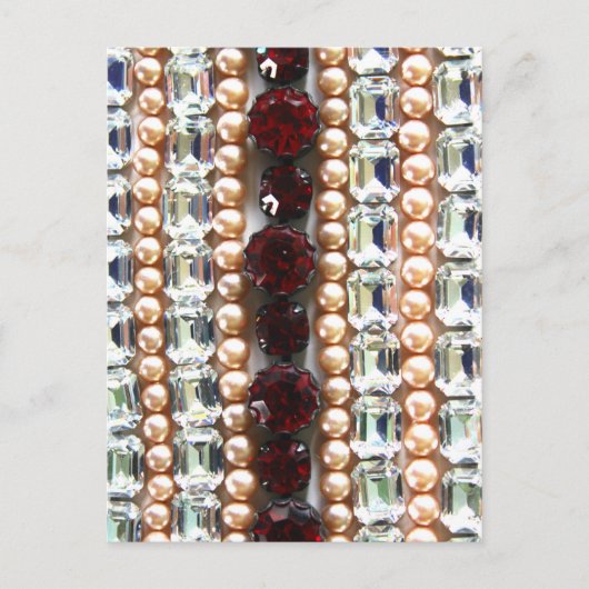 Rhinestonen en parels — juwelen briefkaart (Voorkant)