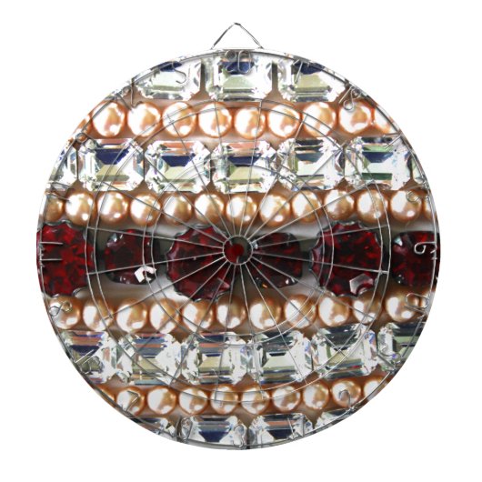 Rhinestonen en parels —  juwelen dartbord (Voorkant)