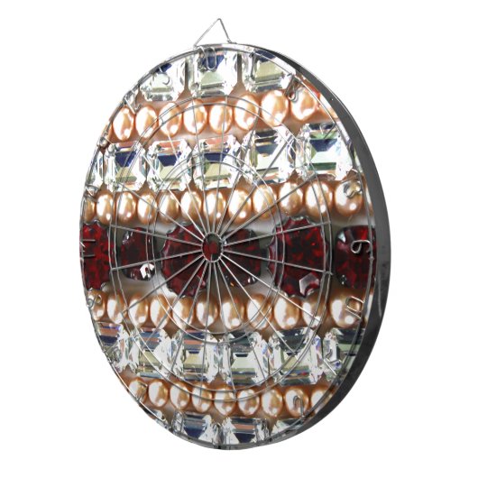 Rhinestonen en parels — juwelen dartbord (Voorkant Rechts)