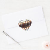 Rhinestonen en parels —  juwelen hart sticker (Envelop)
