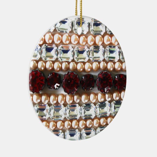 Rhinestonen en parels —  juwelen keramisch ornament (Rechts)