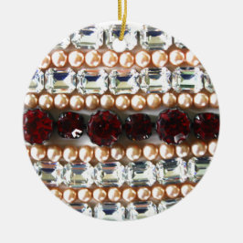 Rhinestonen en parels —  juwelen keramisch ornament