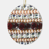 Rhinestonen en parels —  juwelen keramisch ornament (Links)