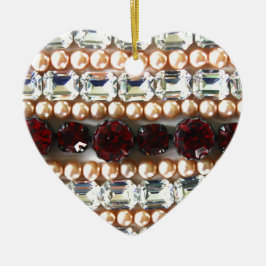 Rhinestonen en parels —  juwelen keramisch ornament