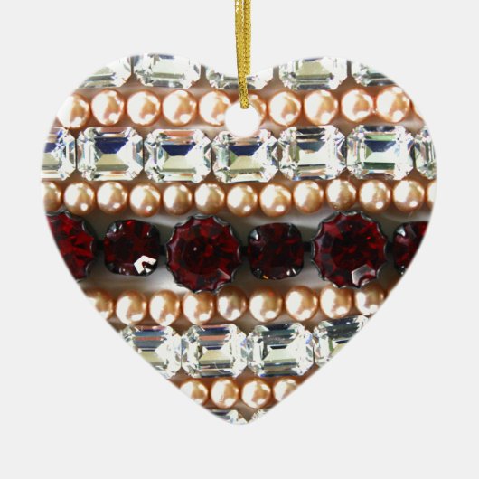 Rhinestonen en parels —  juwelen keramisch ornament (Voorkant)